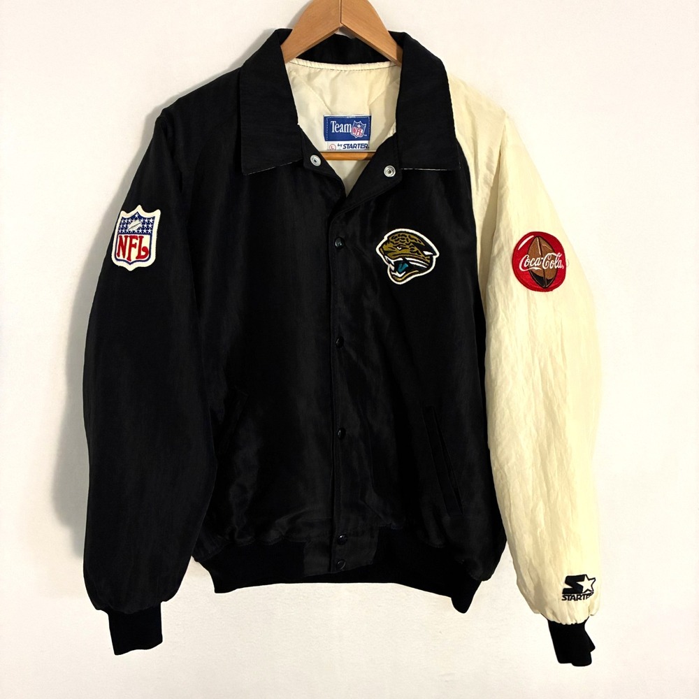 Vtg 1990s Jacksonville Jaguars Starter Bomber Jacket Men's L Colorblock NFL